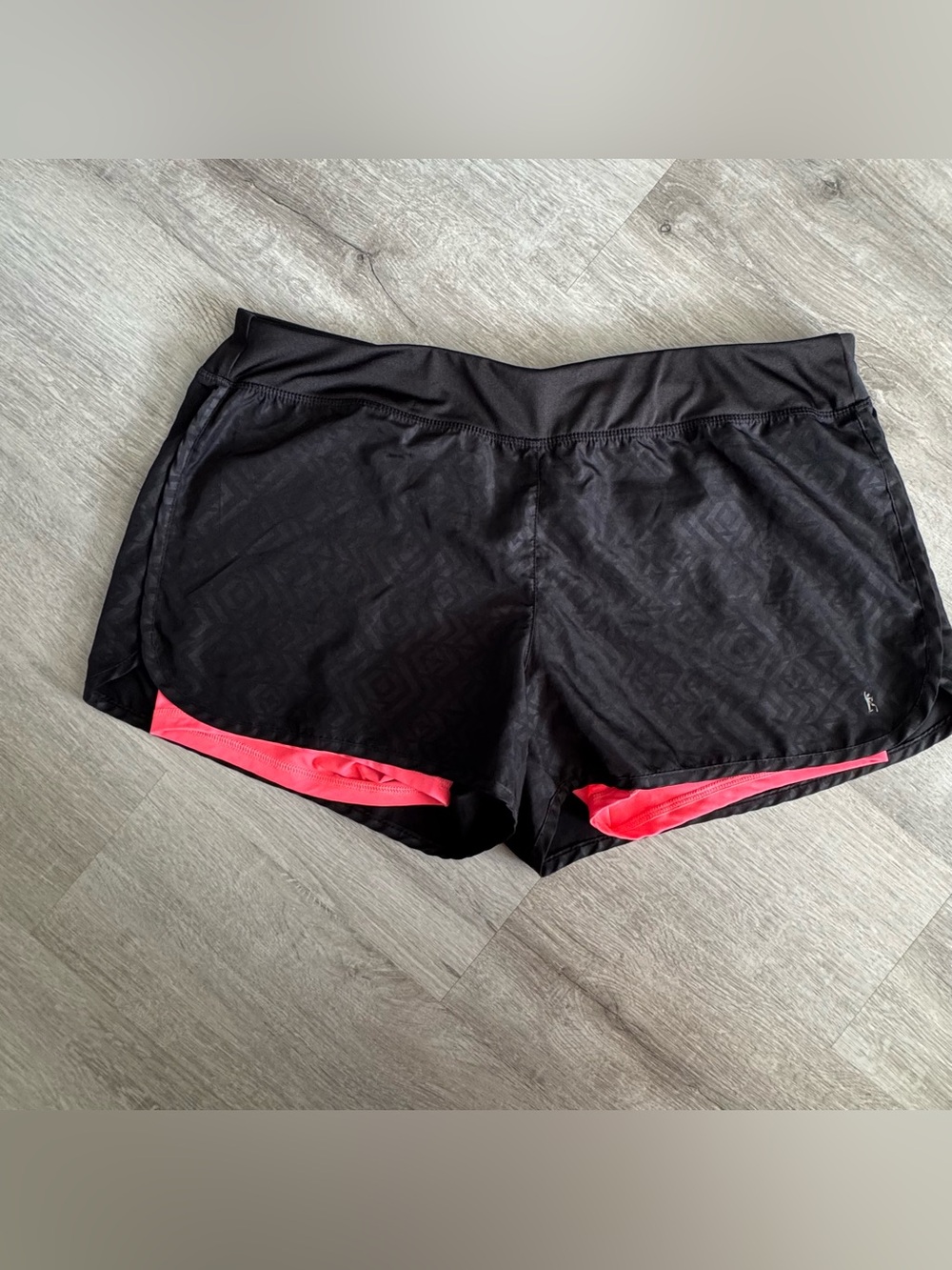 Danskin Black Athletic Shorts with Pink Accent